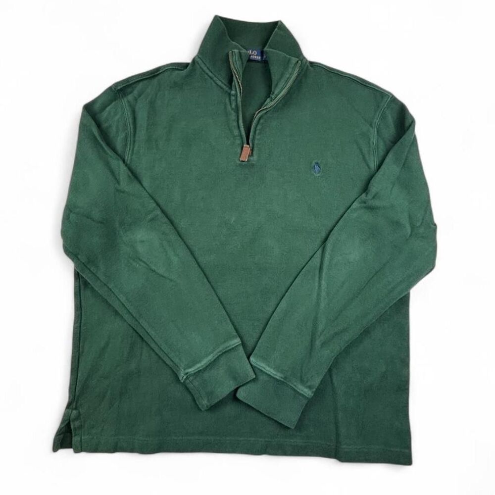 Polo Ralph Lauren Quarter Zip Sweatshirt Men’s L Green Pullover